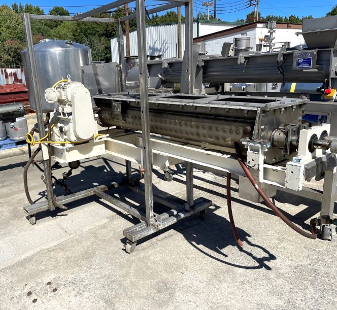 ***SOLD**** Komline-Sanderson Nara Paddle Dryer/Processor. Stainless Steel. Model: 1.6W.  Trough jacket and Screws Rated 150 PSI @ 366 Deg.F.  S/N: DS-7. Trough is 12
